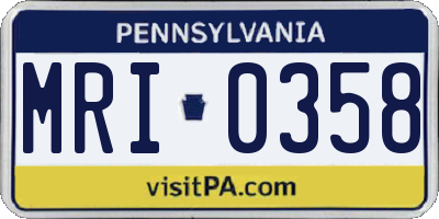 PA license plate MRI0358