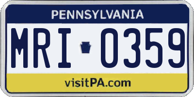 PA license plate MRI0359