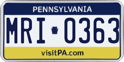 PA license plate MRI0363