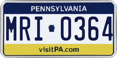 PA license plate MRI0364