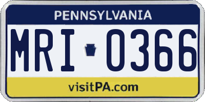 PA license plate MRI0366
