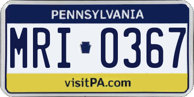 PA license plate MRI0367