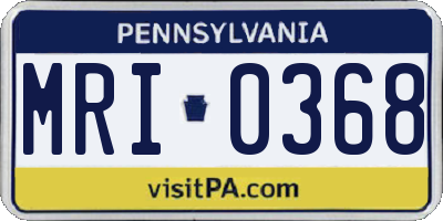 PA license plate MRI0368