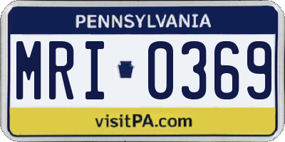 PA license plate MRI0369