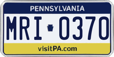 PA license plate MRI0370