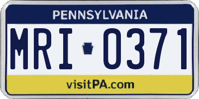 PA license plate MRI0371