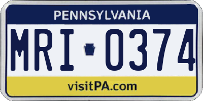 PA license plate MRI0374