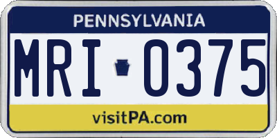 PA license plate MRI0375