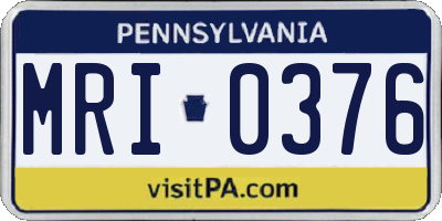PA license plate MRI0376