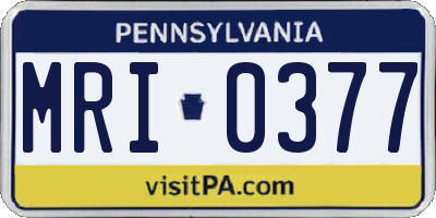 PA license plate MRI0377