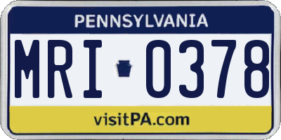 PA license plate MRI0378