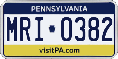 PA license plate MRI0382
