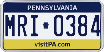 PA license plate MRI0384
