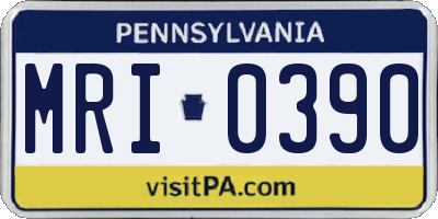 PA license plate MRI0390
