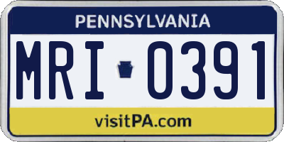 PA license plate MRI0391