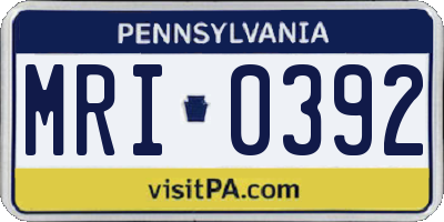 PA license plate MRI0392