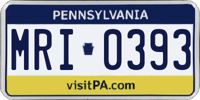PA license plate MRI0393