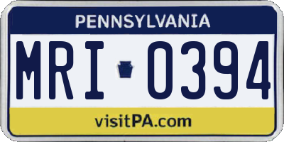 PA license plate MRI0394