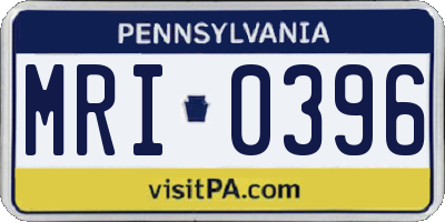 PA license plate MRI0396
