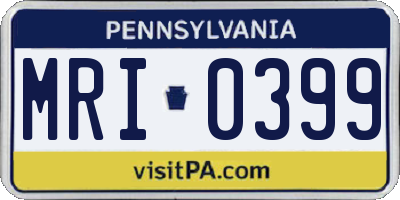 PA license plate MRI0399