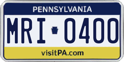PA license plate MRI0400