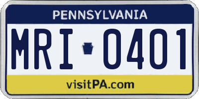 PA license plate MRI0401