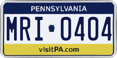 PA license plate MRI0404
