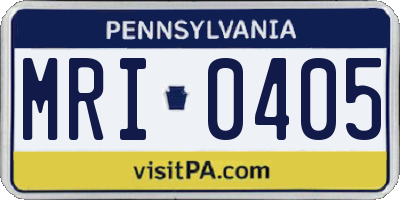 PA license plate MRI0405