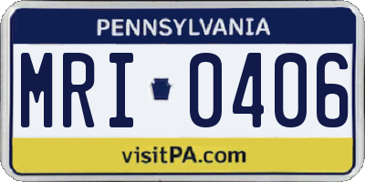 PA license plate MRI0406