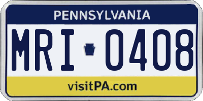 PA license plate MRI0408