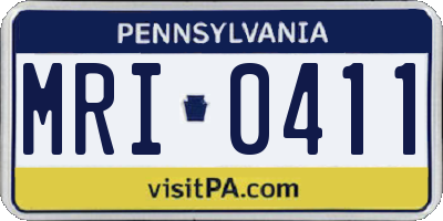 PA license plate MRI0411