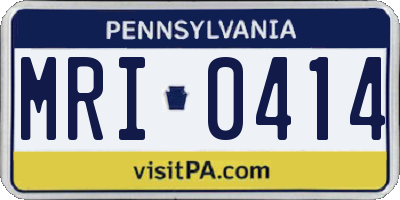 PA license plate MRI0414