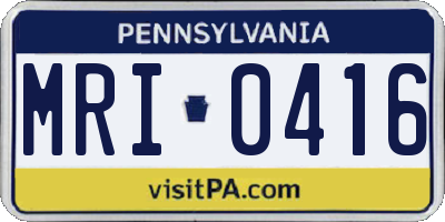 PA license plate MRI0416