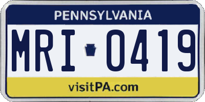 PA license plate MRI0419