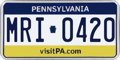 PA license plate MRI0420
