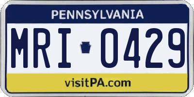 PA license plate MRI0429