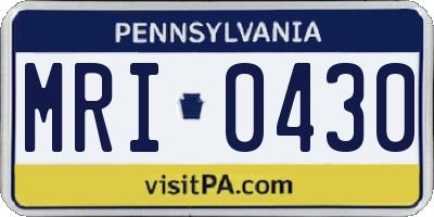PA license plate MRI0430