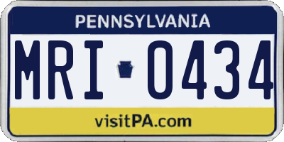 PA license plate MRI0434