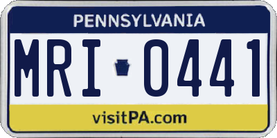 PA license plate MRI0441