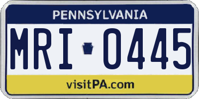 PA license plate MRI0445