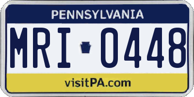PA license plate MRI0448