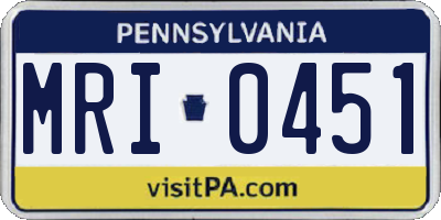 PA license plate MRI0451