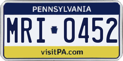 PA license plate MRI0452