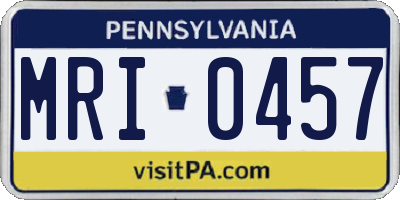 PA license plate MRI0457