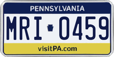 PA license plate MRI0459