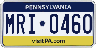 PA license plate MRI0460