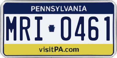 PA license plate MRI0461