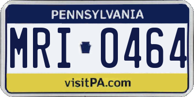 PA license plate MRI0464