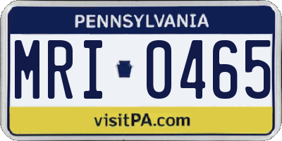 PA license plate MRI0465