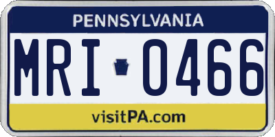 PA license plate MRI0466
